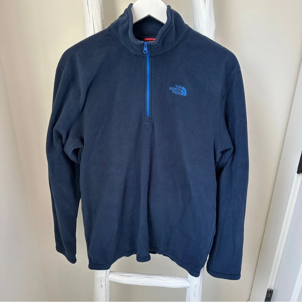 The North Face Men's Deep Blue Fleece Quarter Zip Pullover Size Medium